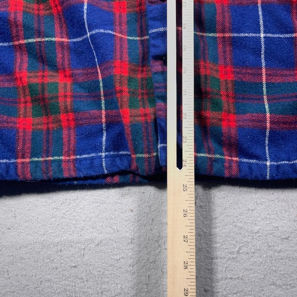 VTG Pendleton Wool Shirt Men Small Red Blue Green Plaid Board Short - Shrunk - Picture 7 of 11